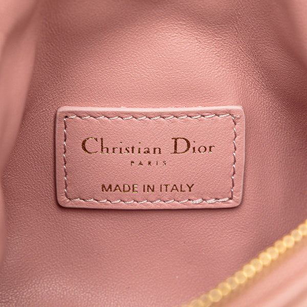 ディオール カナージュ ポーチ ピンク レザー レディース Dior 【中古】