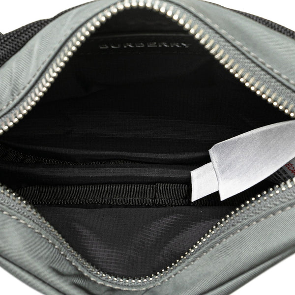 バーバリー ロゴ ウエストバッグ ボディバッグ 8052888 グレー ナイロン レディース BURBERRY 【中古】