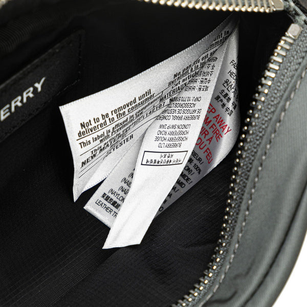 バーバリー ロゴ ウエストバッグ ボディバッグ 8052888 グレー ナイロン レディース BURBERRY 【中古】
