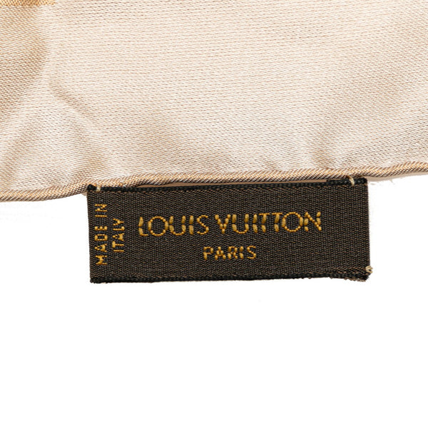 ルイ ヴィトン モノグラム ツイリー スカーフ ベージュ シルク レディース LOUIS VUITTON 【中古】