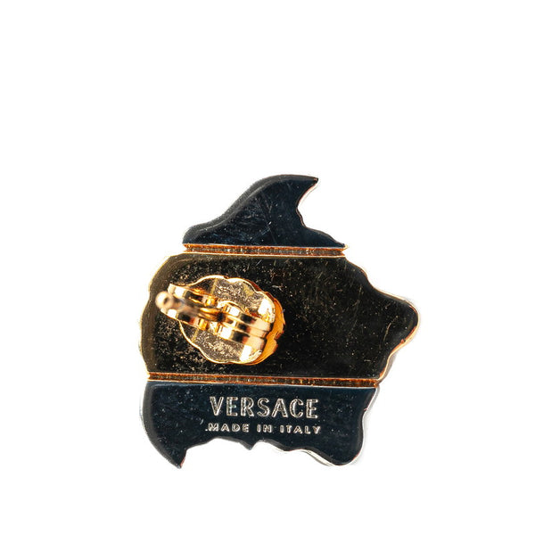 ヴェルサーチェ メドゥーサ ロゴ ピアス ゴールド シルバー メッキ レディース VERSACE 【中古】