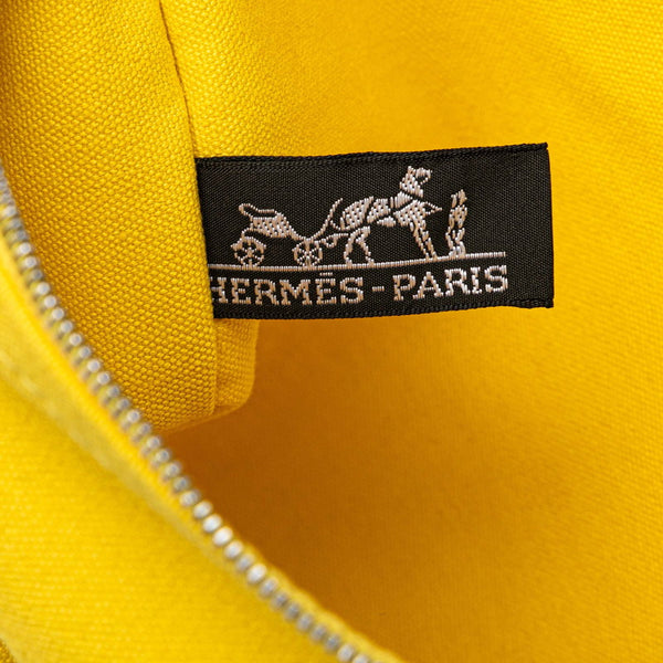 エルメス ヨッティング ポーチ イエロー キャンバス レディース HERMES 【中古】