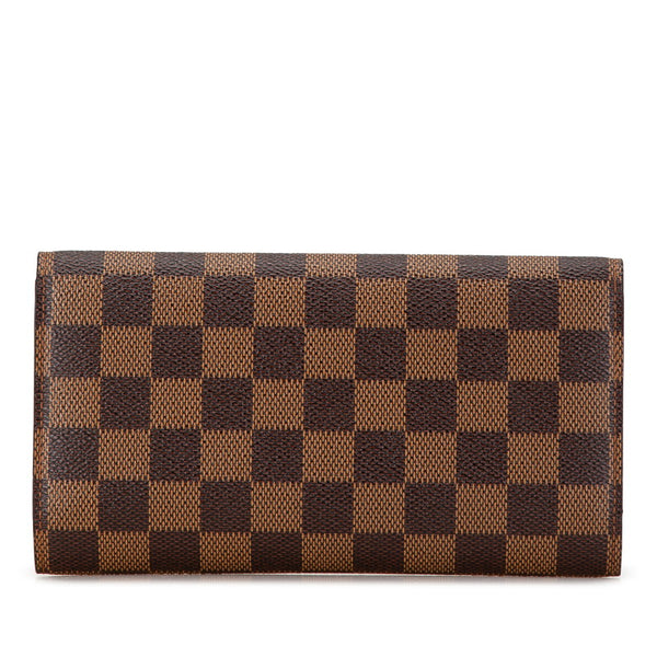 ルイ ヴィトン ダミエ ポルトトレゾール インターナショナル 長財布 N61215 ブラウン PVC レザー レディース LOUIS VUITTON 【中古】