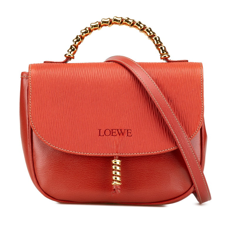 ロエベ ベラスケス ハンドバッグ ショルダーバッグ 2WAY レッド レザー レディース LOEWE 【中古】