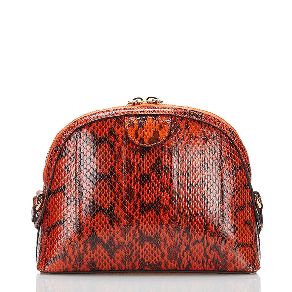 グッチ パイソン ダブルG ショルダーバッグ 499621 オレンジ ブラック パイソン レザー レディース GUCCI 【中古】