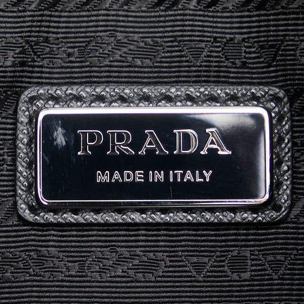 プラダ 三角ロゴプレート 斜め掛け ショルダーバッグ 2VH113 ブラック ナイロン レザー レディース PRADA 【中古】