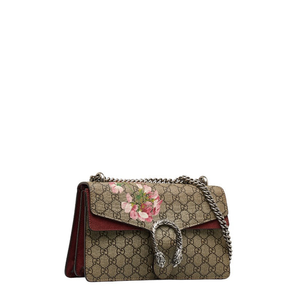 グッチ GGブルームス ディオニソス チェーン ショルダーバッグ 400249 ベージュ ワインレッド PVC スウェード レディース GUCCI 【中古】