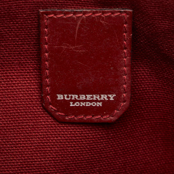 バーバリー チェック ポーチ ミニハンドバッグ マルチカラー デニム レディース BURBERRY 【中古】