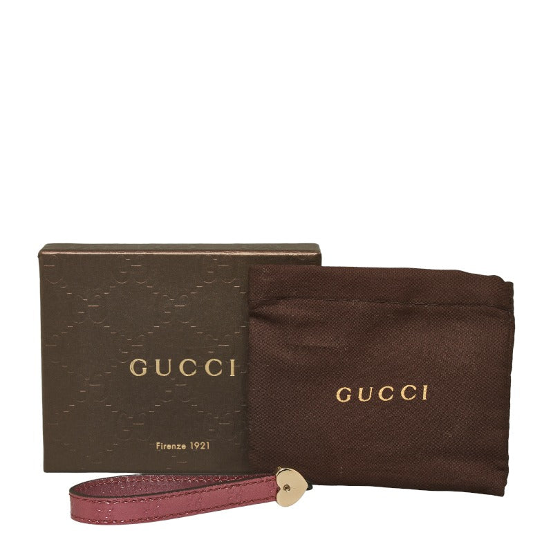 グッチ グッチシマ ハート ストラップ チャーム 282562 パープル パテントレザー レディース GUCCI 【中古】