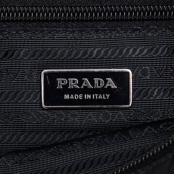 プラダ 三角ロゴプレート テスート 斜め掛け ショルダーバッグ VA0053 ブラック ナイロン レザー レディース PRADA 【中古】