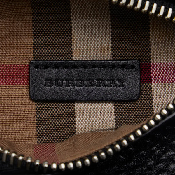 バーバリー ノバチェック 斜め掛け ショルダーバッグ  ブラック レザー レディース BURBERRY 【中古】