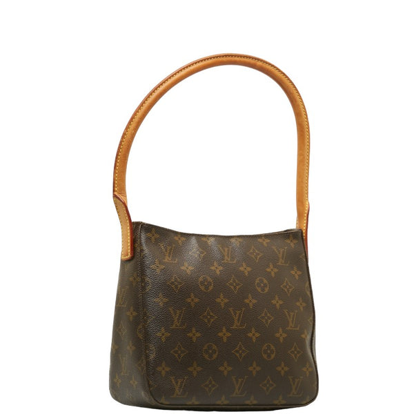 ルイ ヴィトン モノグラム ルーピングMM ショルダーバッグ ハンドバッグ M51146 ブラウン PVC レザー レディース LOUIS VUITTON 【中古】