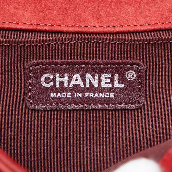 シャネル ボーイ シャネル　 ココマーク　Vステッチ チェーン ショルダーバッグ レッド シルバー レディース CHANEL 【中古】