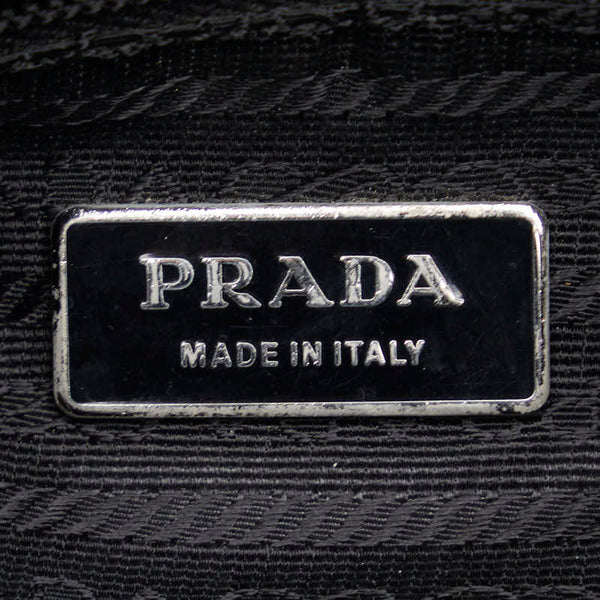 プラダ 斜め掛け ショルダーバッグ ブラック ナイロン レザー レディース PRADA 【中古】