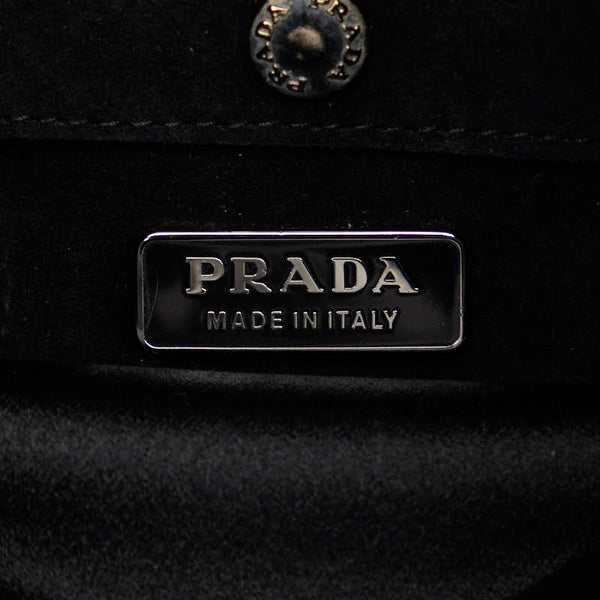 プラダ フラワー ショルダーバッグ ブルー オレンジ ナイロン レディース PRADA 【中古】