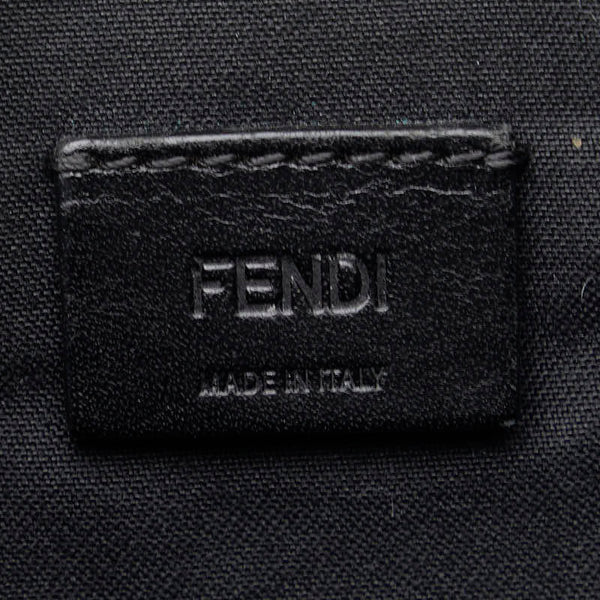 フェンディ カールラガーフェルド スタッズ クラッチバッグ 7N0078 ブラック レザー レディース FENDI 【中古】