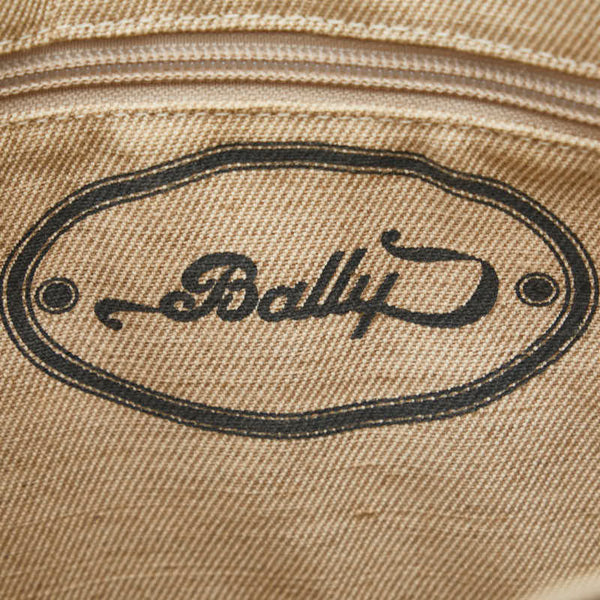 バリー ストライプ トートバッグ ハンドバッグ ホワイト マルチカラー キャンバス レディース BALLY 【中古】