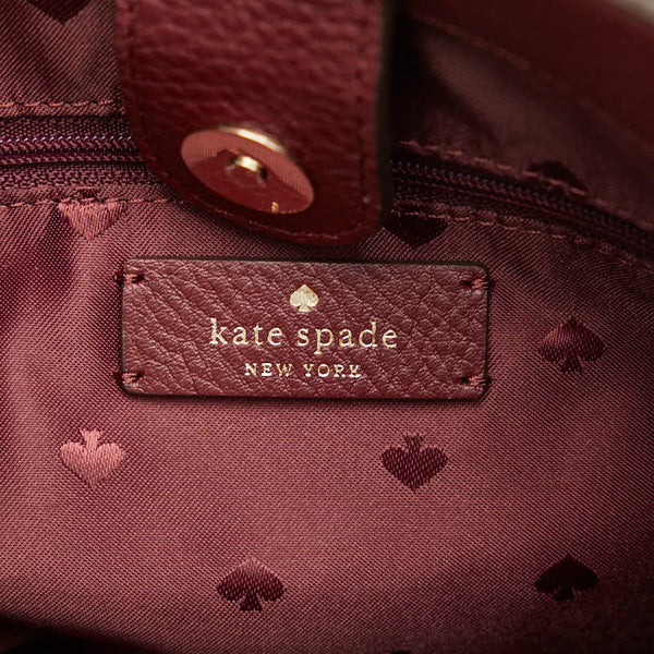 ケイトスペード ハンドバッグ ショルダーバッグ 2WAY パープル ワインレッド レザー レディース Kate Spade 【中古】