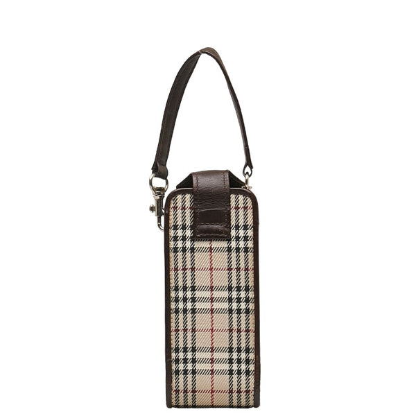 バーバリー ノバチェック ポーチ ベージュ マルチカラー キャンバス レザー レディース BURBERRY 【中古】