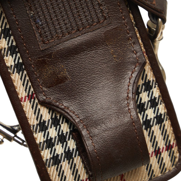 バーバリー ノバチェック ポーチ ベージュ マルチカラー キャンバス レザー レディース BURBERRY 【中古】