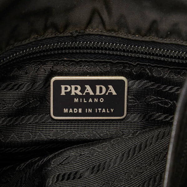 プラダ 斜め掛け ショルダーバッグ ブラック ナイロン レザー レディース PRADA 【中古】