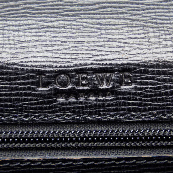 ロエベ アナグラム ビジネスバッグ ブリーフケース 書類カバン ブラック レザー レディース LOEWE 【中古】