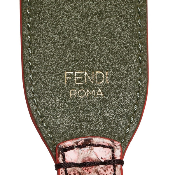 フェンディ ショルダーストラップ レッド ブラウン カーキ パイソン レザー レディース FENDI 【中古】