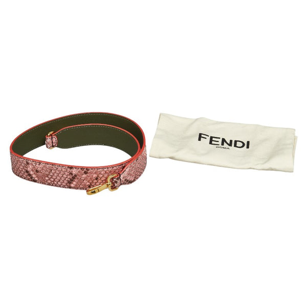 フェンディ ショルダーストラップ レッド ブラウン カーキ パイソン レザー レディース FENDI 【中古】