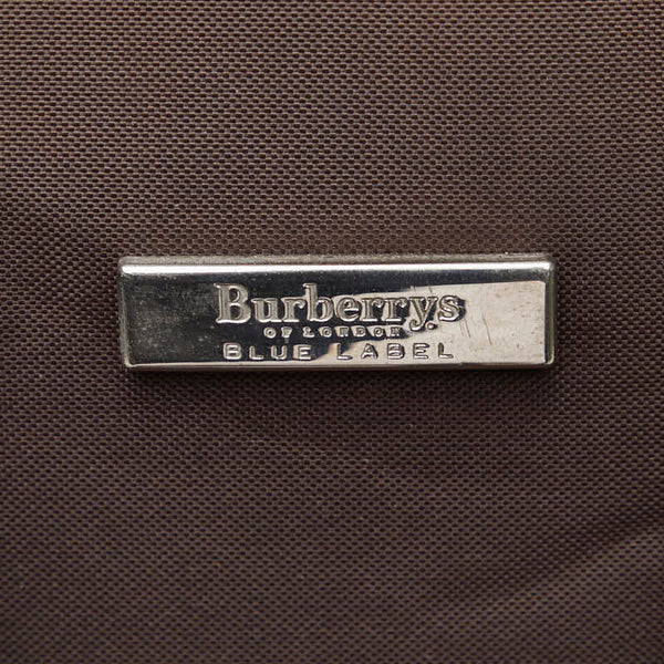 バーバリー ノバチェック ハンドバッグ トートバッグ ブラウン ブラック ナイロン レザー レディース BURBERRY 【中古】