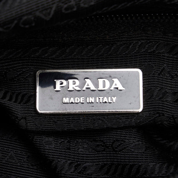 プラダ 三角ロゴプレート 斜め掛け ショルダーバッグ ブラック ナイロン レディース PRADA 【中古】