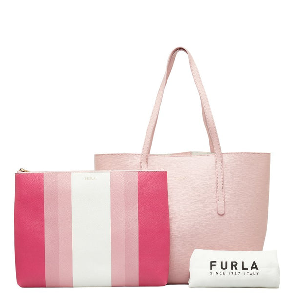 フルラ ロゴ トートバッグ ショルダーバッグ ピンク レザー レディース Furla 【中古】