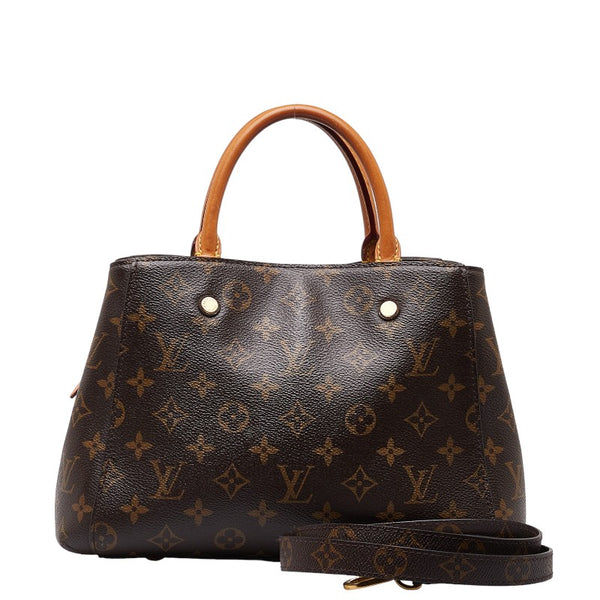 ルイ ヴィトン モノグラム モンテーニュBB ハンドバッグ ショルダーバッグ 2WAY M41055 ブラウン PVC レザー レディース LOUIS VUITTON 【中古】