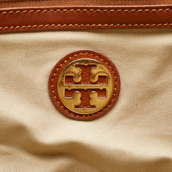 トリーバーチ ハンドバッグ トートバッグ ブルー ブラウン マルチカラー キャンバス レザー レディース Tory Burch 【中古】