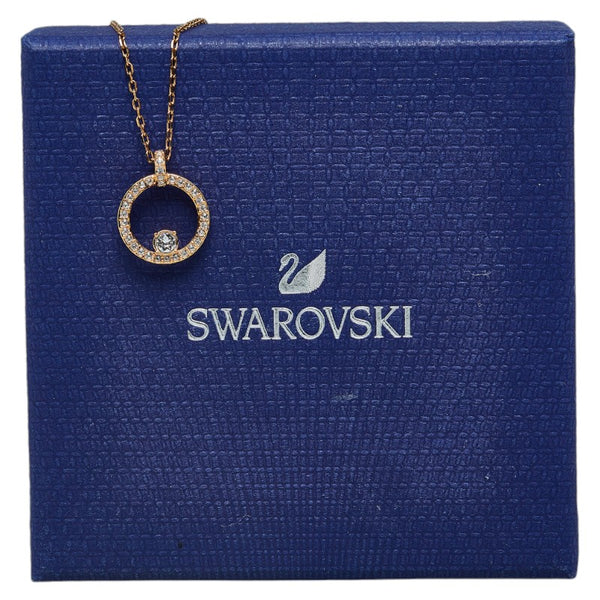 スワロフスキー ラインストーン サークル ネックレス 5202446 ローズゴールド メッキ レディース SWAROVSKI 【中古】