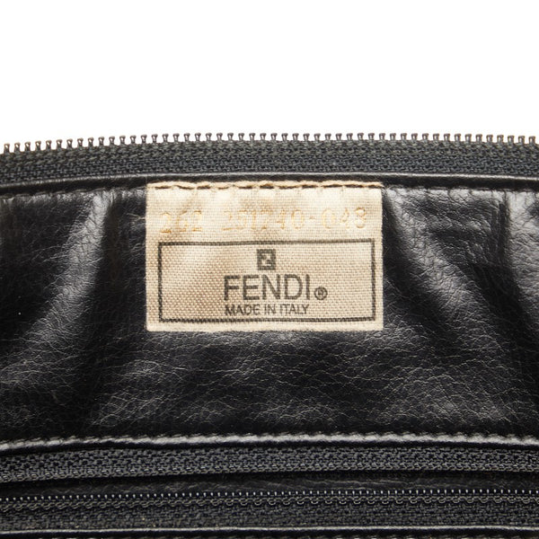 フェンディ ペカン ポーチ セカンドバッグ ブラウン ブラック PVC レザー レディース FENDI 【中古】