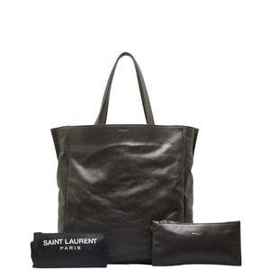 サンローラン リバーシブル スタッズ トートバッグ ショルダーバッグ 333099 グレー レザー レディース SAINT LAURENT 【中古】