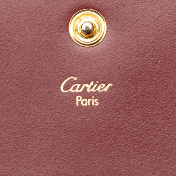 カルティエ マストライン コインケース 小銭入れ ワインレッド ボルドー レッド レザー レディース CARTIER 【中古】