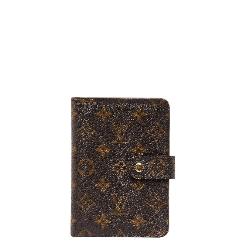 ルイ ヴィトン モノグラム ポルトパピエ 二つ折り財布 M61207 ブラウン  PVC レザー レディース LOUIS VUITTON 【中古】