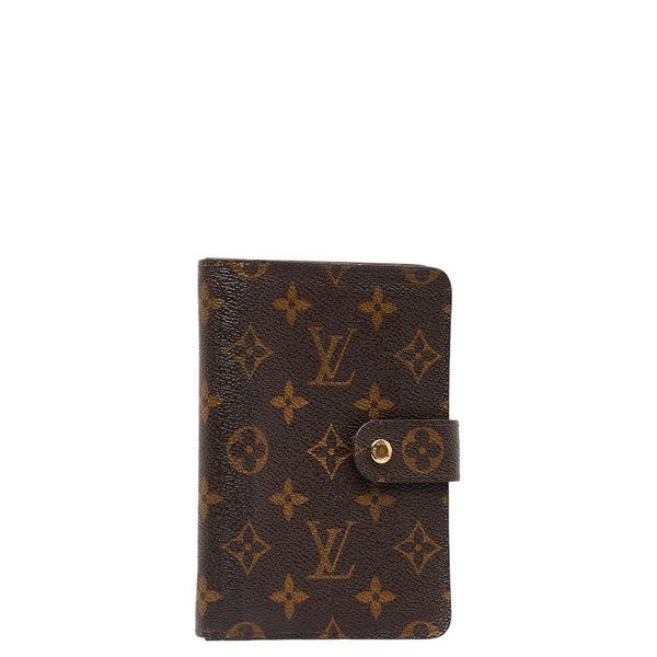 ルイ ヴィトン モノグラム ポルトパピエ 二つ折り財布 M61207 ブラウン  PVC レザー レディース LOUIS VUITTON 【中古】