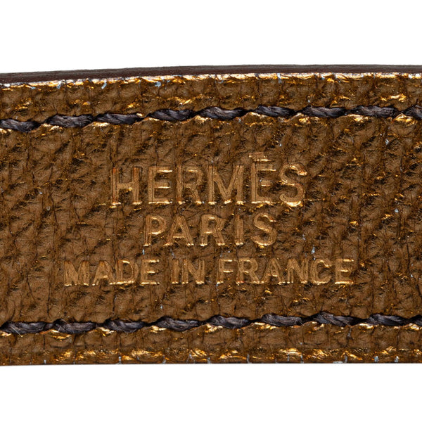 エルメス チャーム グローブホルダー ブラウン ゴールド レザー レディース HERMES 【中古】