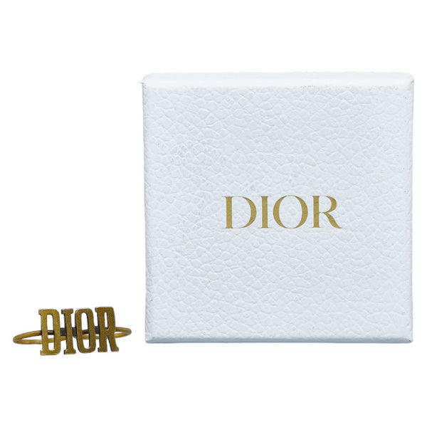 ディオール ロゴ リング 指輪 ゴールド メッキ レディース Dior 【中古】