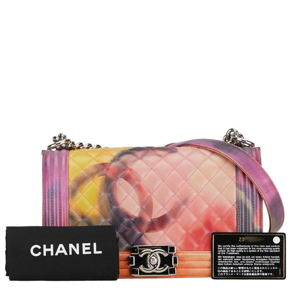 シャネル グラフィティ ボーイシャネル ココマーク チェーン ショルダーバッグ マルチカラー レザー レディース CHANEL 【中古】