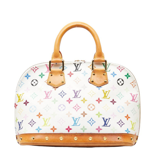 ルイ ヴィトン モノグラム マルチカラー アルマ ハンドバッグ M92647 ブロン ホワイト PVC レザー レディース LOUIS VUITTON 【中古】