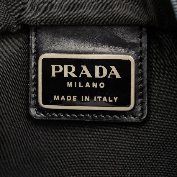 プラダ 三角ロゴプレート 斜め掛け ショルダーバッグ VA0348 ブラック ナイロン レザー レディース PRADA 【中古】