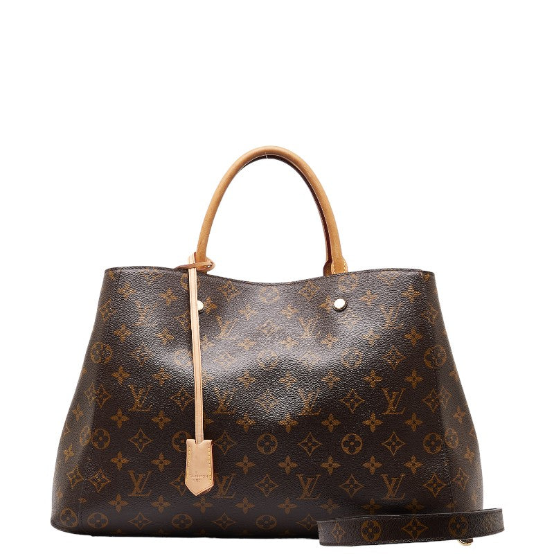 ルイ ヴィトン モノグラム モンテーニュGM ハンドバッグ ショルダーバッグ 2WAY M41067 ブラウン PVC レザー レディース LOUIS VUITTON 【中古】