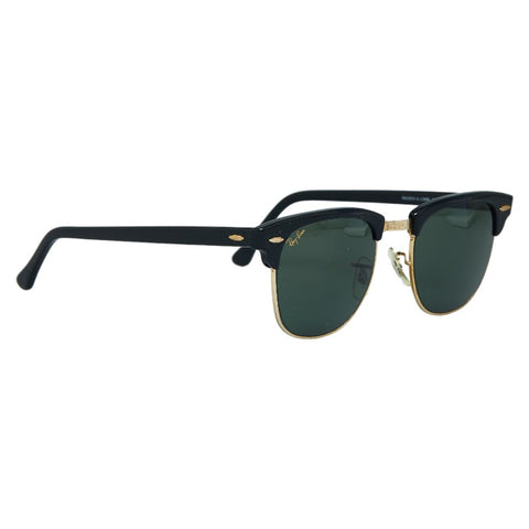 レイバン CLUBMASTER クラブマスター ウェリントン サングラス RB3016F W0365 ブラック ゴールド プラスチック レディース Ray-Ban 【中古】