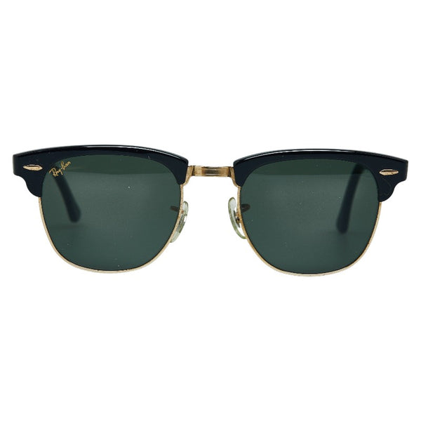 レイバン CLUBMASTER クラブマスター ウェリントン サングラス RB3016F W0365 ブラック ゴールド プラスチック レディース Ray-Ban 【中古】