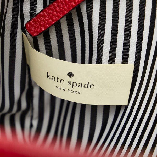 ケイトスペード ロゴ タッセル ショルダーバッグ レッド レザー レディース Kate Spade 【中古】