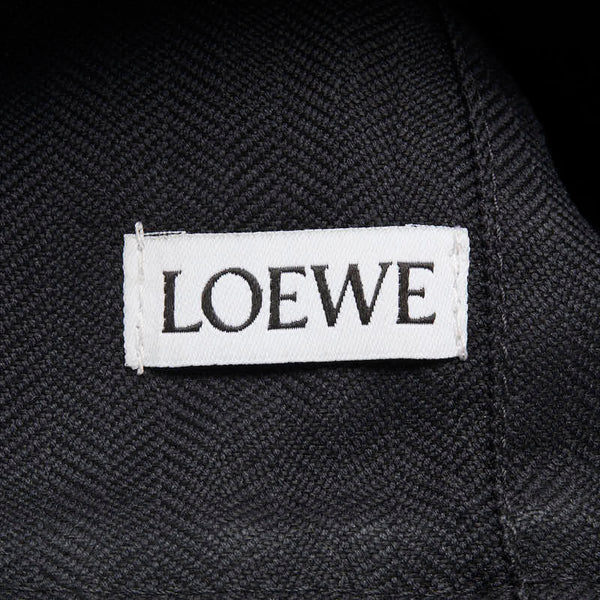 ロエベ デボスロゴ ファスナー バケットハット ブラック レザー レディース LOEWE 【中古】