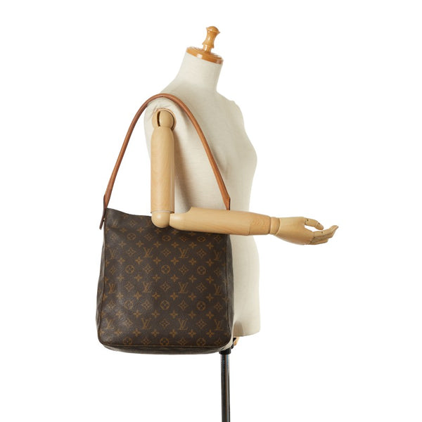 ルイ ヴィトン モノグラム ルーピングGM ショルダーバッグ トートバッグ M51145 ブラウン PVC レザー レディース LOUIS VUITTON 【中古】